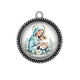 Pendentif Cabochon Argent - vierge