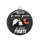 Pendentif Cabochon Argent - quand je serai grand je serai pirate