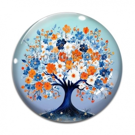 Cabochon Verre - arbre de vie