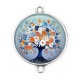 Connecteur Cabochon Argent - arbre de vie