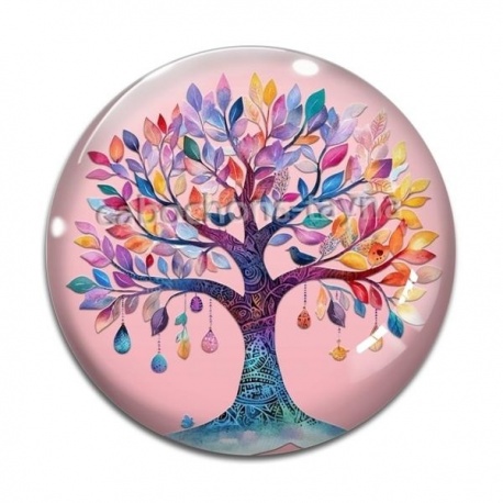 Cabochon Verre - arbre de vie