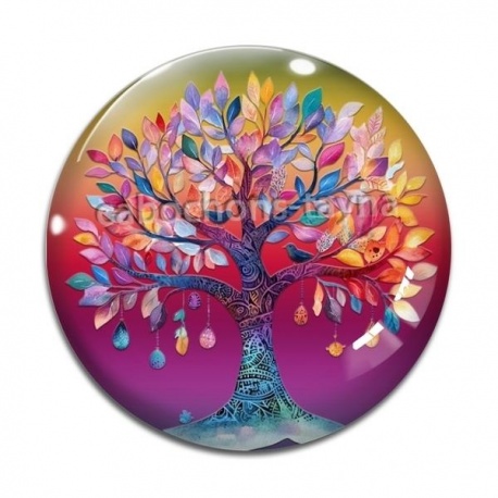 Cabochon Verre - arbre de vie