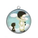 Pendentif Cabochon Argent - enfant