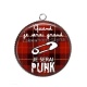 Pendentif Cabochon Argent - quand je serai grand je serai punk