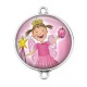 Connecteur Cabochon Argent - petite fille