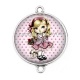 Connecteur Cabochon Argent - petite fille