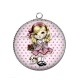 Pendentif Cabochon Argent - petite fille