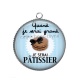 Pendentif Cabochon Argent - quand je serai grand je serai pâtissier