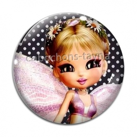 Cabochon Verre - petite fille fée