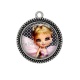 Pendentif Cabochon Argent - petite fille fée