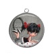 Pendentif Cabochon Argent - petite fille