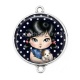 Connecteur Cabochon Argent - petite fille