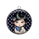 Pendentif Cabochon Argent - petite fille