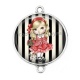 Connecteur Cabochon Argent - petite fille