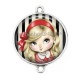 Connecteur Cabochon Argent - petite fille