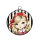 Pendentif Cabochon Argent - petite fille
