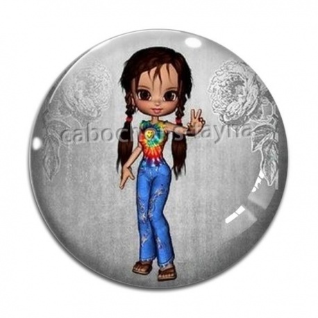 Cabochon Verre - petite fille