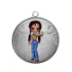 Pendentif Cabochon Argent - petite fille