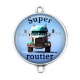 Connecteur Cabochon Argent - super routier