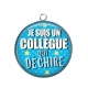 Pendentif Cabochon Argent - un collègue qui déchire