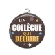 Pendentif Cabochon Argent - un collègue qui déchire