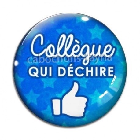 Cabochon Verre - collègue qui déchire