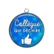 Pendentif Cabochon Argent - collègue qui déchire