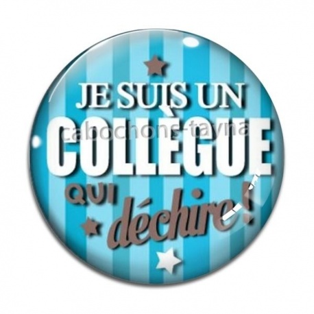 Cabochon Verre - collègue qui déchire