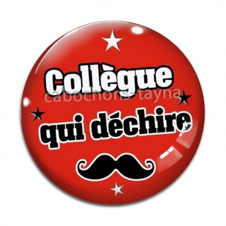 Cabochon Verre - collègue qui déchire