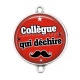 Connecteur Cabochon Argent - collègue qui déchire