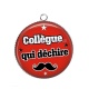 Pendentif Cabochon Argent - collègue qui déchire