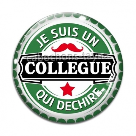 Cabochon Verre - collègue qui déchire