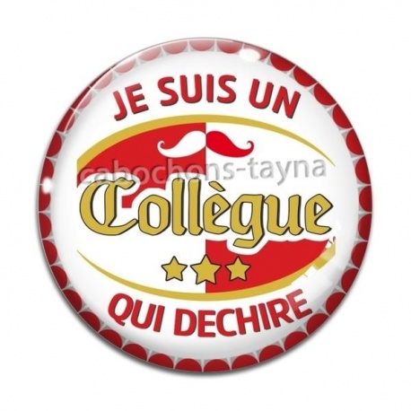 Cabochon Verre - collègue qui déchire
