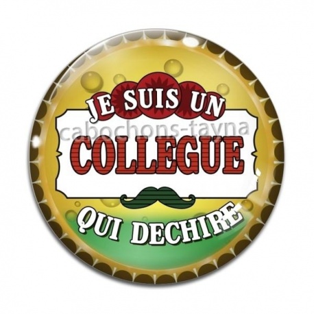 Cabochon Verre - collègue qui déchire