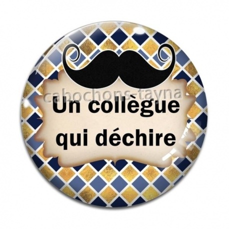 Cabochon Verre - un collègue qui déchire