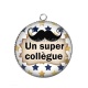 Pendentif Cabochon Argent - un super collègue