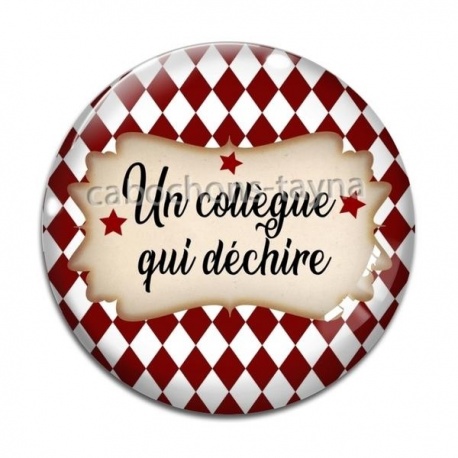 Cabochon Verre - un collègue qui déchire