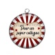 Pendentif Cabochon Argent - super collègue