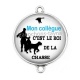 Connecteur Cabochon Argent - mon collègue c'est le roi de la chasse