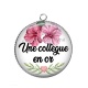 Pendentif Cabochon Argent - une collègue en or