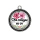 Pendentif Cabochon Argent - une collègue en or