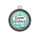 Pendentif Cabochon Argent - super collègue