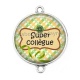 Connecteur Cabochon Argent - super collègue