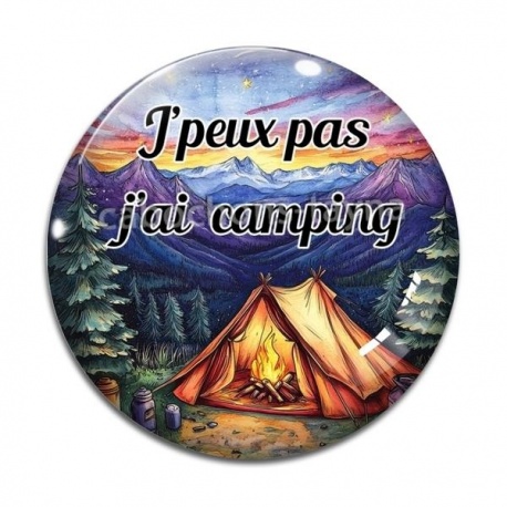 Cabochon Verre - j'peux pas j'ai camping
