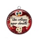 Pendentif Cabochon Argent - une collègue super chouette