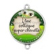 Connecteur Cabochon Argent - une collègue super chouette
