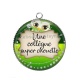 Pendentif Cabochon Argent - une collègue super chouette