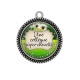 Pendentif Cabochon Argent - une collègue super chouette