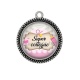 Pendentif Cabochon Argent - super collègue