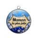 Pendentif Cabochon Argent - maman la plus jolie
